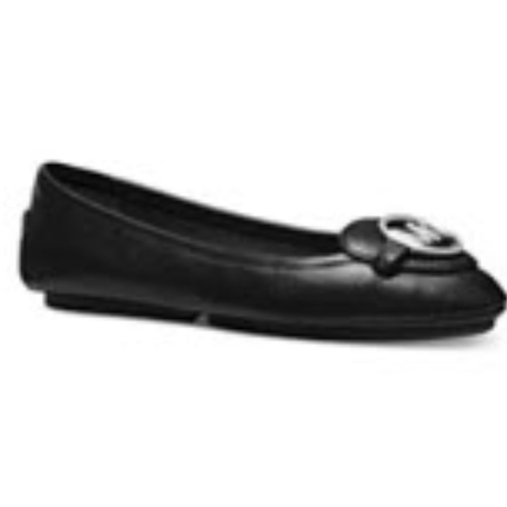 MICHAEL Michael Kors Women's Lillie Moccasin Flats  Color: Black/ Silver Buckle